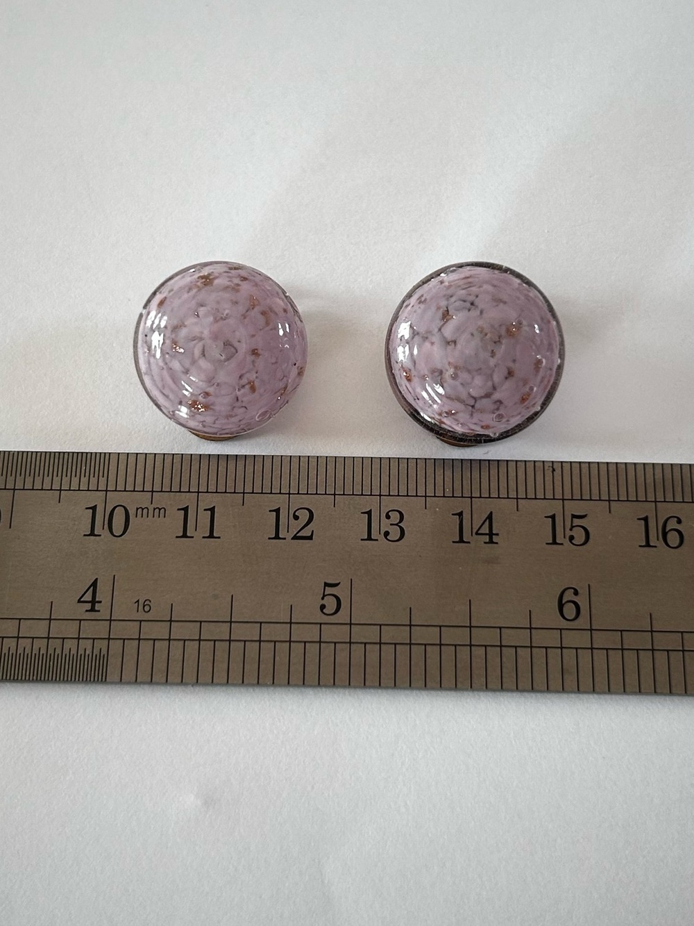 Murano Glass Made In Italy Antique VTG Clip On Earrings Purple Gold Classic